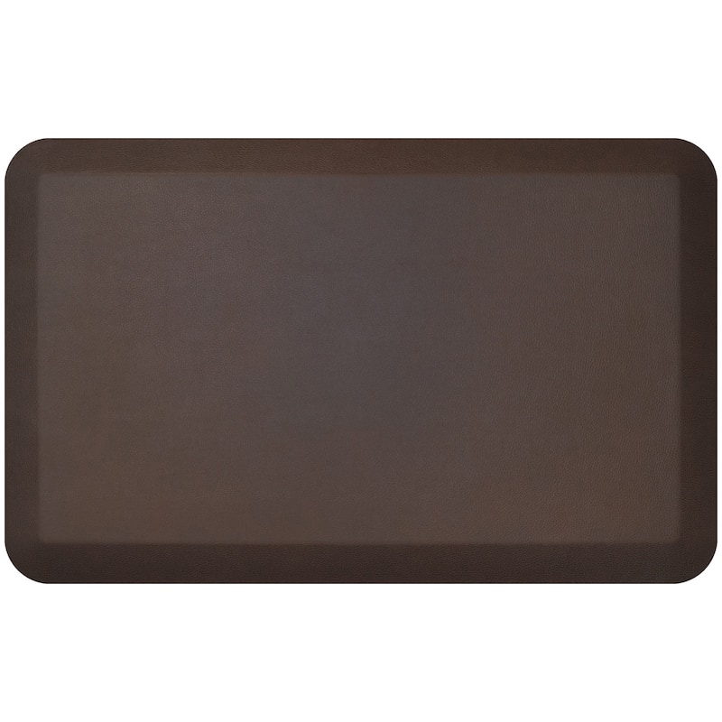 Designer Comfort Leather Grain Anti-Fatigue 20 x 32-inch Floor Mat - 1'8" x 2'6" - Truffle