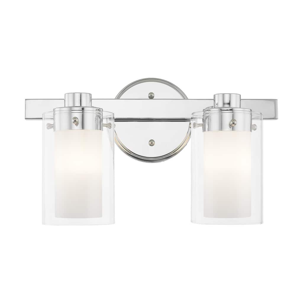 Livex Lighting 2 Light 120 Watt 14.5" Wide Bathroom Fixture with Clear