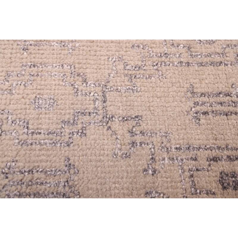 ECARPETGALLERY Hand-knotted Tangier Light Khaki Viscose, Wool Rug - 5'4 x 7'7