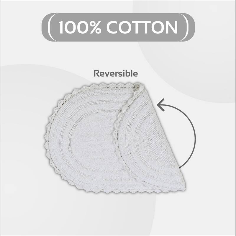 Better Trends Bath Rugs Set 100% Cotton Soft & Water Absorbent Tufted Bathroom Rug for Shower, Sink Bath Mats Lilly Crochet