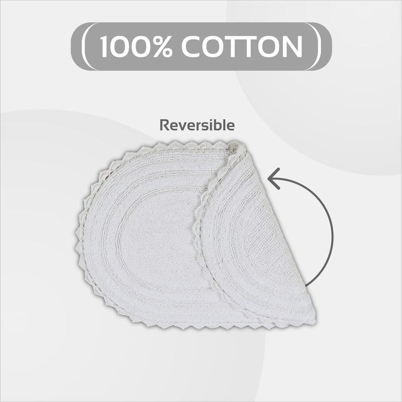 Better Trends Bath Rugs 100% Cotton Soft & Water Absorbent Reversible Tufted Bathroom Rug for Shower, Sink Mats Lilly Crochet