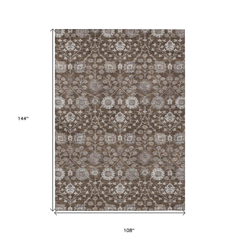 HomeRoots Floral Transitional Rectangle Outdoor Rug