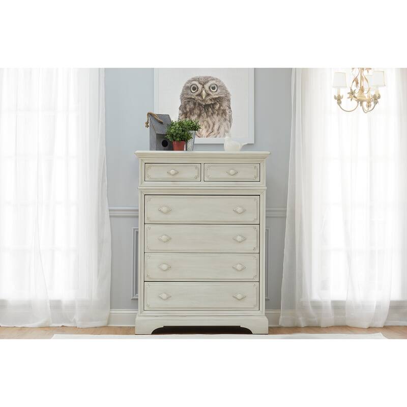 Heritage Amherst 6 Drawer Chest Antique White