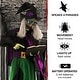 preview thumbnail 4 of 7, 6-ft. Standing Witch, Indoor/Covered Outdoor Halloween Decoration, LED White Eyes, Poseable, Magda the Mad