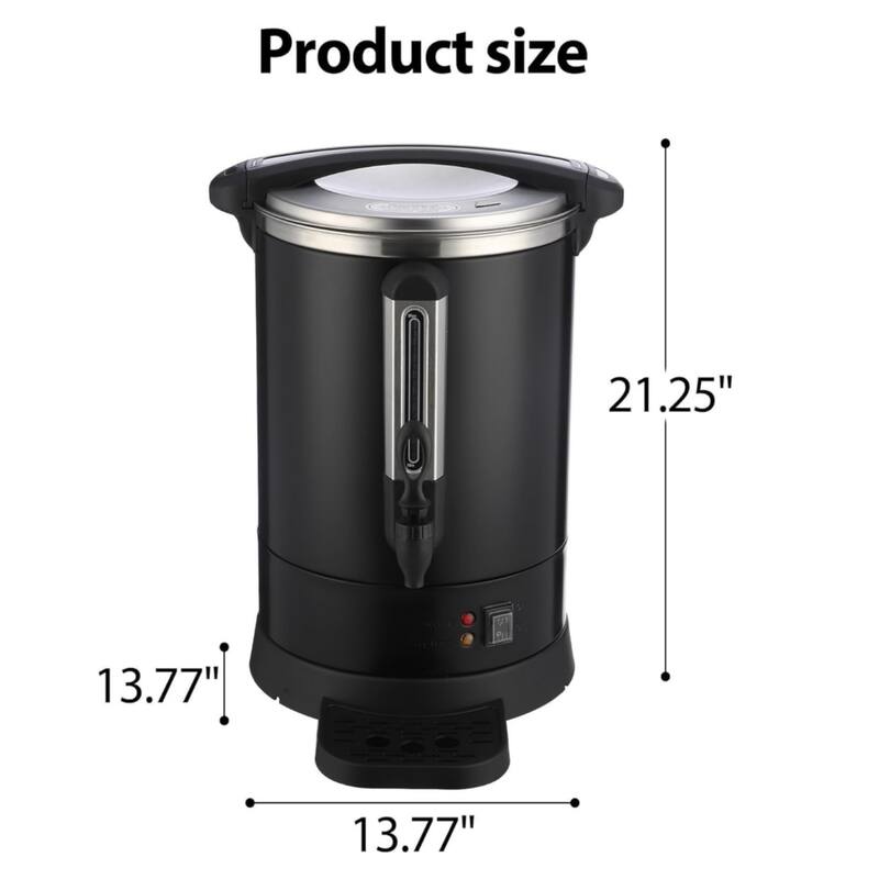 18L/120 Cups Coffee Urn- 4.8 Gallon Double Wall Commerical Coffee Maker Black