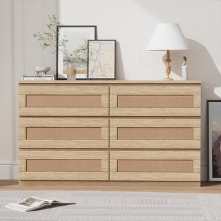 6 Drawer Rattan Dresser for Bedroom - Bed Bath & Beyond - 40931745
