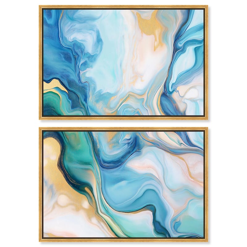 Visions Pastel II Canvas Set of 2 by Art Remedy - 24" x 16" - Gold
