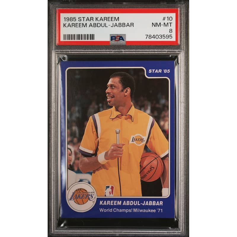 Kareem Abdul-Jabbar 1985 Star Basketball Card #10 Graded PSA 8 - 8'6" x 11'6"