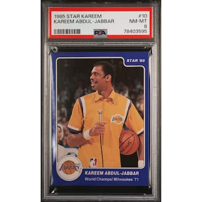 Kareem Abdul-Jabbar 1985 Star Basketball Card #10 Graded PSA 8 - 8'6" x 11'6"