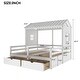preview thumbnail 5 of 16, Twin Size House Platform Beds with Two Drawers Shared Beds, Combination Of 2 Side By Side Twin Size Beds