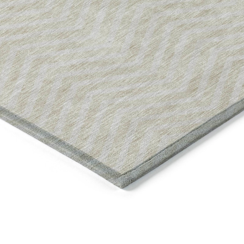 Machine Washable Indoor/ Outdoor Chantille Chevron Stripe Rug