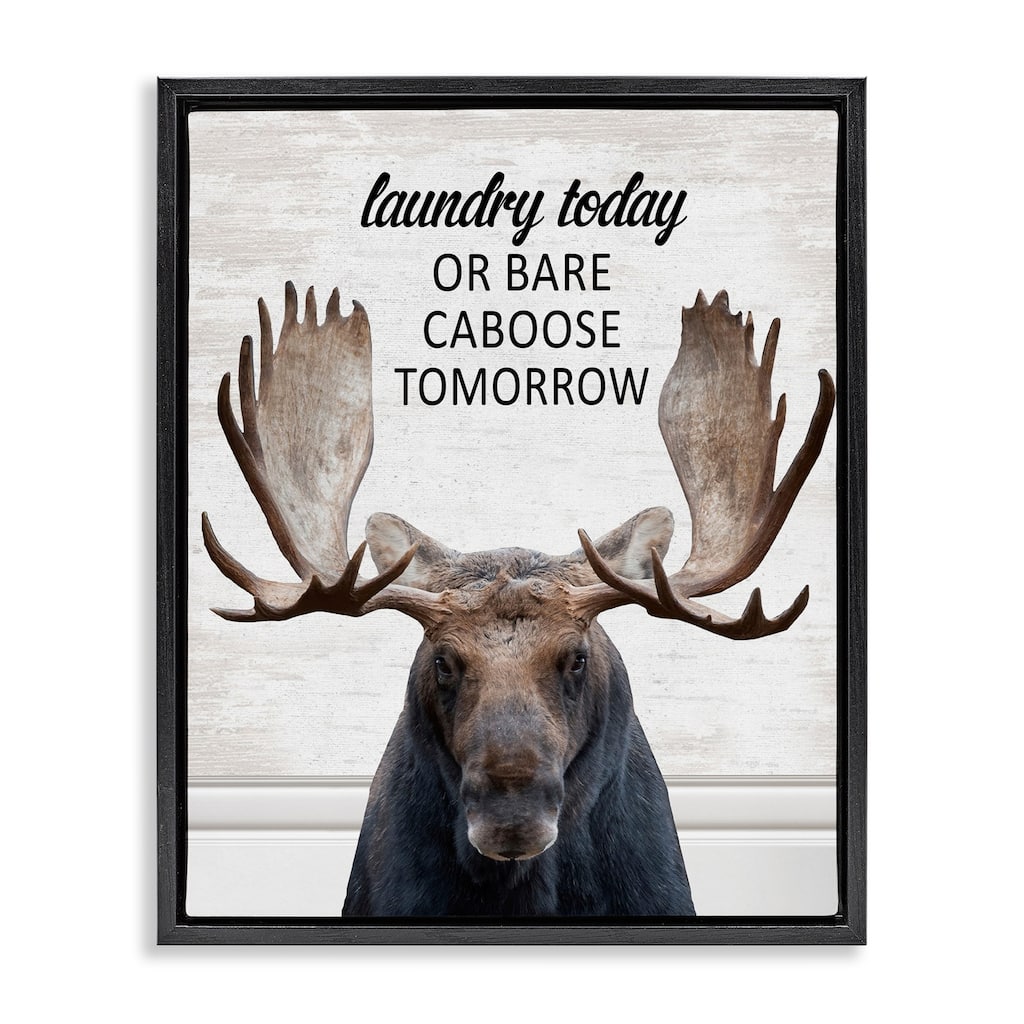 Stupell Laundry Today Bare Caboose Tomorrow Framed Floater Canvas Wall Art Design By Lettered and Lined