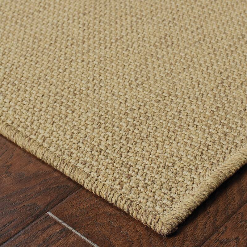 Style Haven Veranda Solid Tan Indoor-Outdoor Area Rug