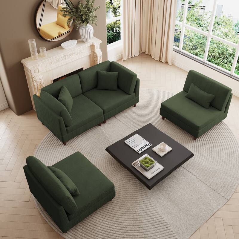 Multi-Combination Couch Modular Corduroy Sectional Sofa