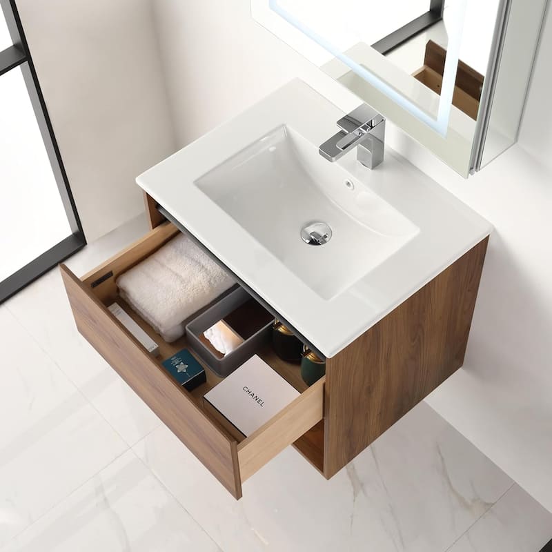 Blossom Bergen Wall Mounted Floating Bathroom Vanity with Sink