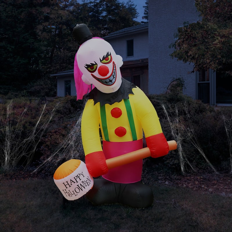 Haunted Hill Farm 8-Ft. Tall Pre-lit Inflatable Clown