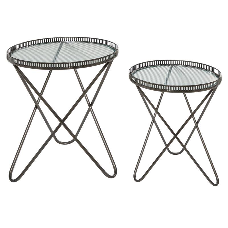 Metal Accent Table - Set of 2 Gray - Roche River Decor - Gray