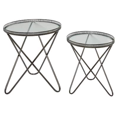 Metal Accent Table - Set of 2 Gray - Roche River Decor