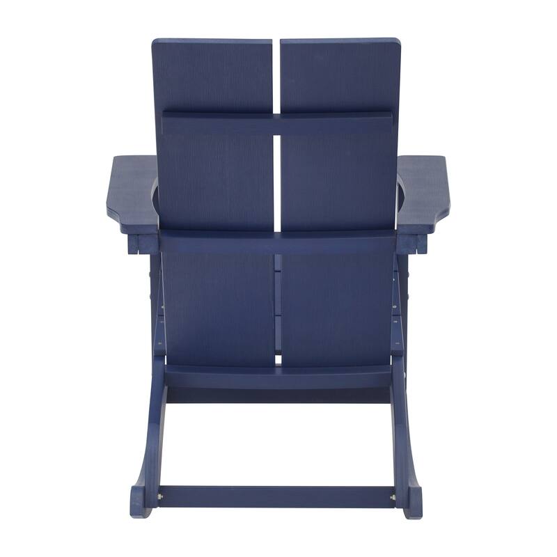 Modern 2-Slat Adirondack Poly Resin Rocking Chair for Indoor/Outdoor Use