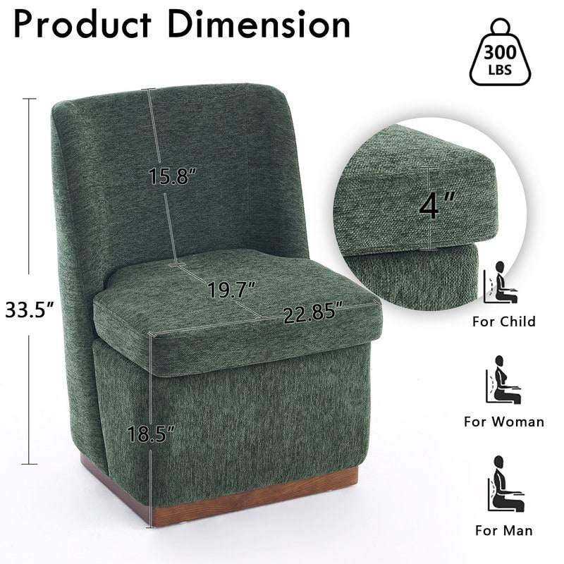 Modern Upholstered Accent Chair with Back for Dining Room, Living Room, Bedroom