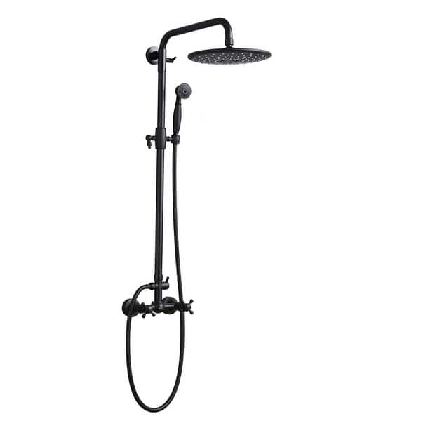 CLihome Exposed Pipe Shower System Single handle Rainfall Shower Head