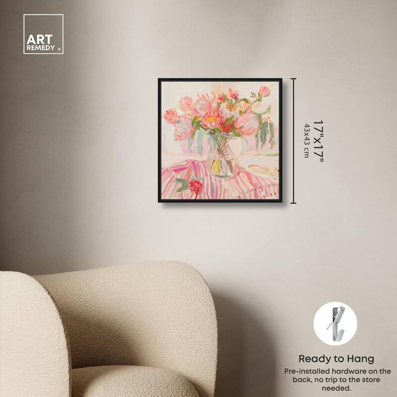 Candy Stripe Bloom Canvas by Art Remedy
