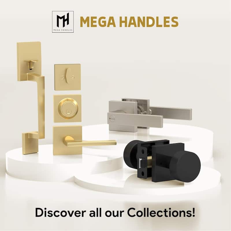 Mega Handles LAURA Privacy Door Knob | Keyless, Reversible, Heavy-Duty Smooth Lock for Hallway, Closet, Bathroom