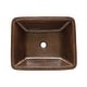 preview thumbnail 9 of 12, 19-in Rectangle Under Counter Hammered Copper Bathroom Sink (LREC19DB)