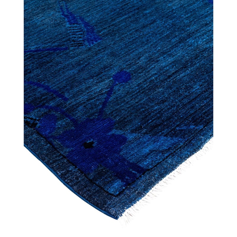 Overdyed, One-of-a-Kind Hand-Knotted Area Rug - Blue - 6' 1" x 9' 3"