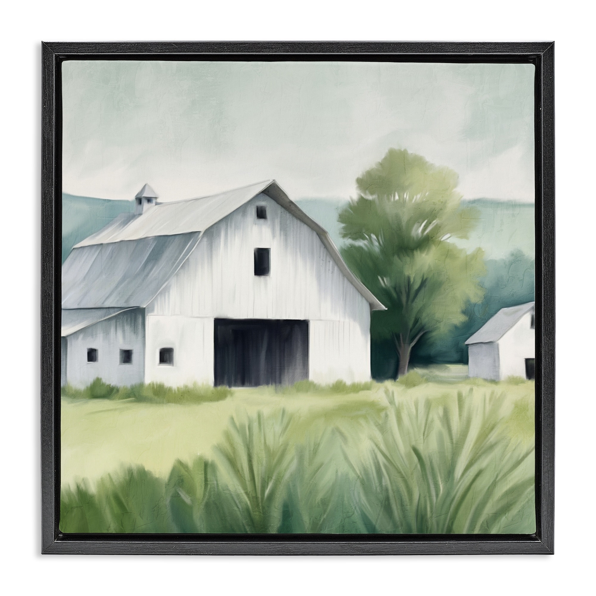 Stupell Farm Home White Barn Framed Floater Canvas Wall Art Design By Kim Allen