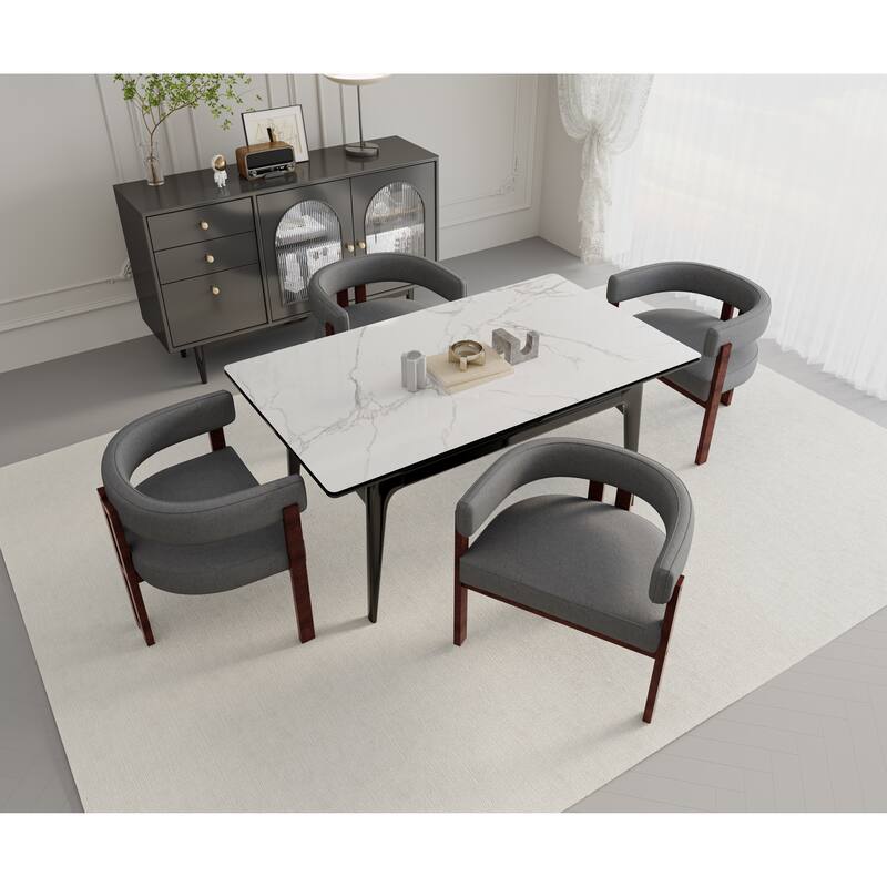 Modern Accent Chair, Upholstered Armchair with Open Back, 3 Legs Barrel Dining Chair Comfy Casual Side Chair Set of 2