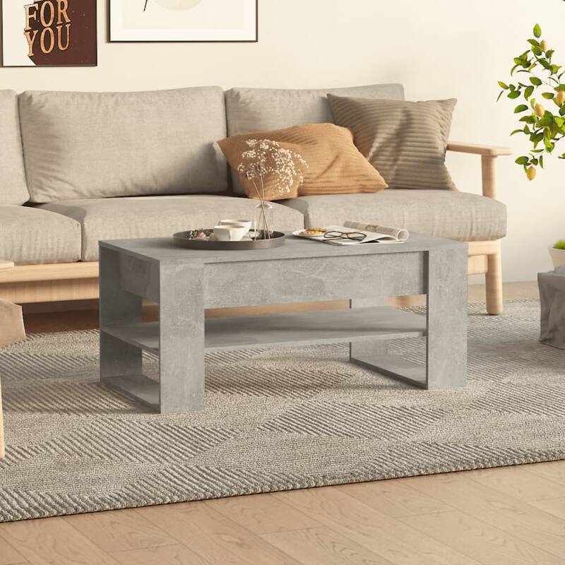 vidaXL Coffee Table multicolor 40.2"x21.7"x17.7" Engineered Wood - Concrete gray