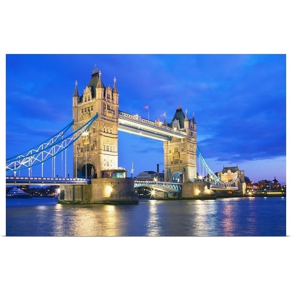 "Tower Bridge in evening, London, England" Poster Print