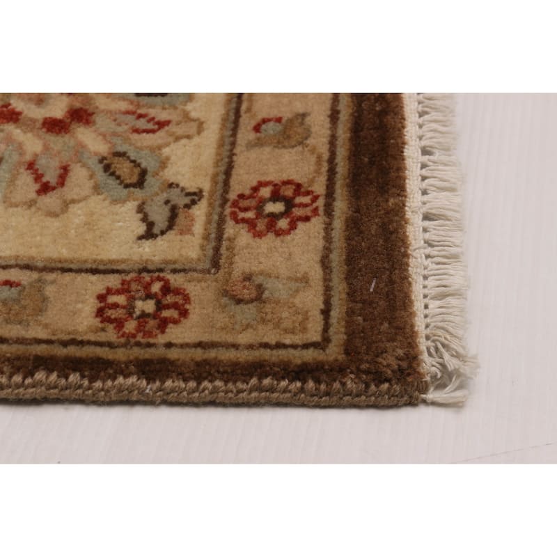 ECARPETGALLERY Hand-knotted Jamshidpour Dark Brown Wool Rug - 6' 6" x 9' 3"