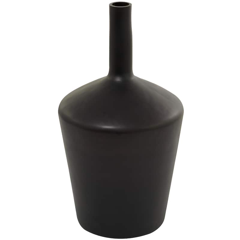 Black Glass Decorative Vase - 12"W, 22"H