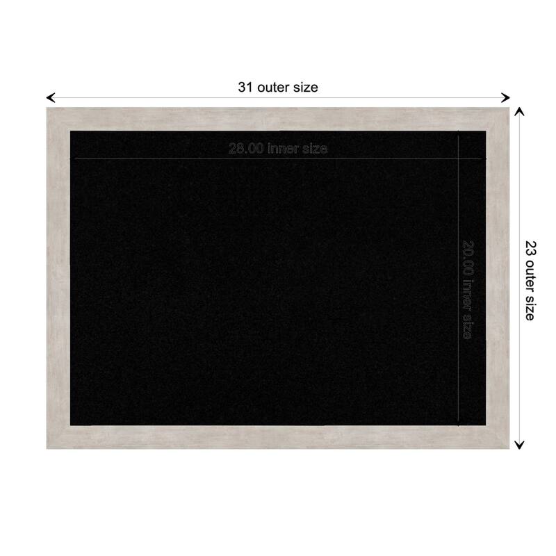 Marred Wood Framed Black Corkboard Bulletin Board - Marred Silver - Board Size 28x20