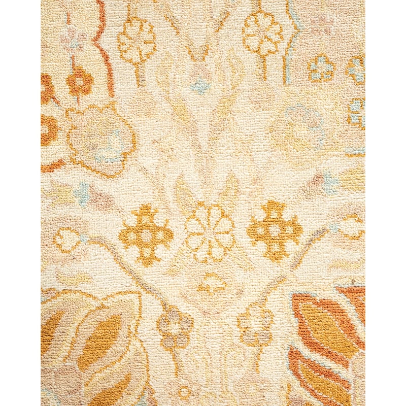 Overton Hand Knotted Wool Vintage Inspired Modern Contemporary Eclectic Ivory Area Rug - 10' 4" X 8' 0"