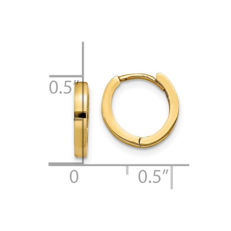 Curata 14k Yellow Gold Solid Polished Hinged 2x8mm Hoop Earrings