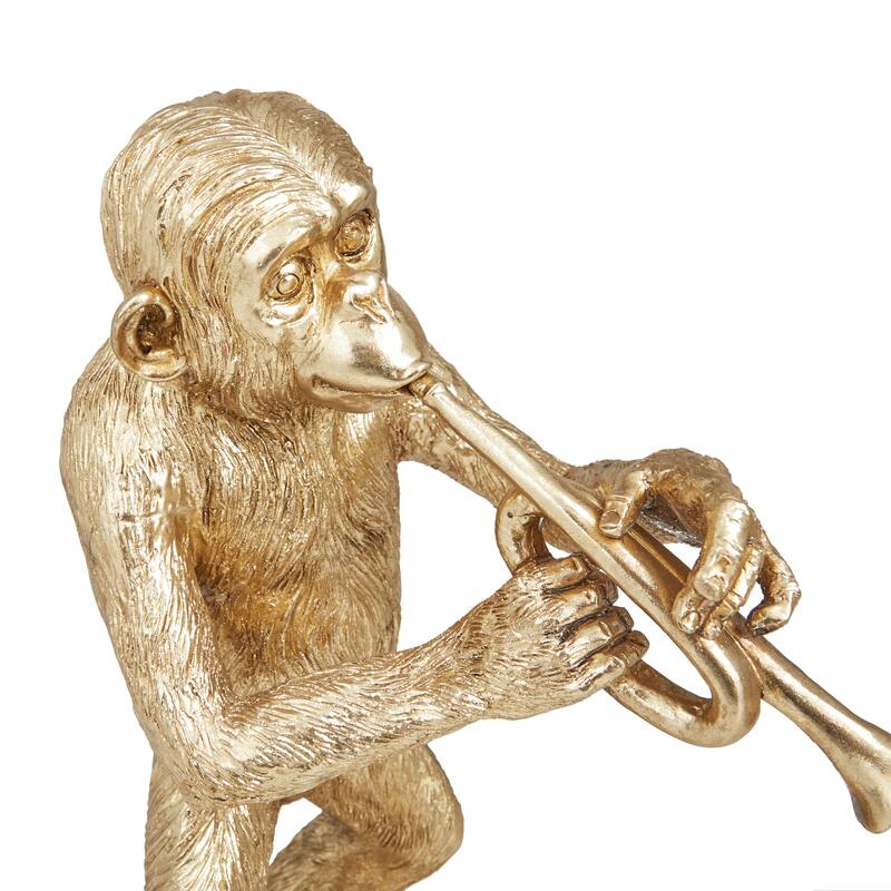 Gold Polystone Contemporary Sculptures (Set of 3) - S/3 12", 12", 11"H