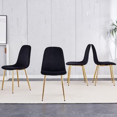 Velvet Dining Chairs Set of 4 Arc Accent Chair Dining Room Side Chair