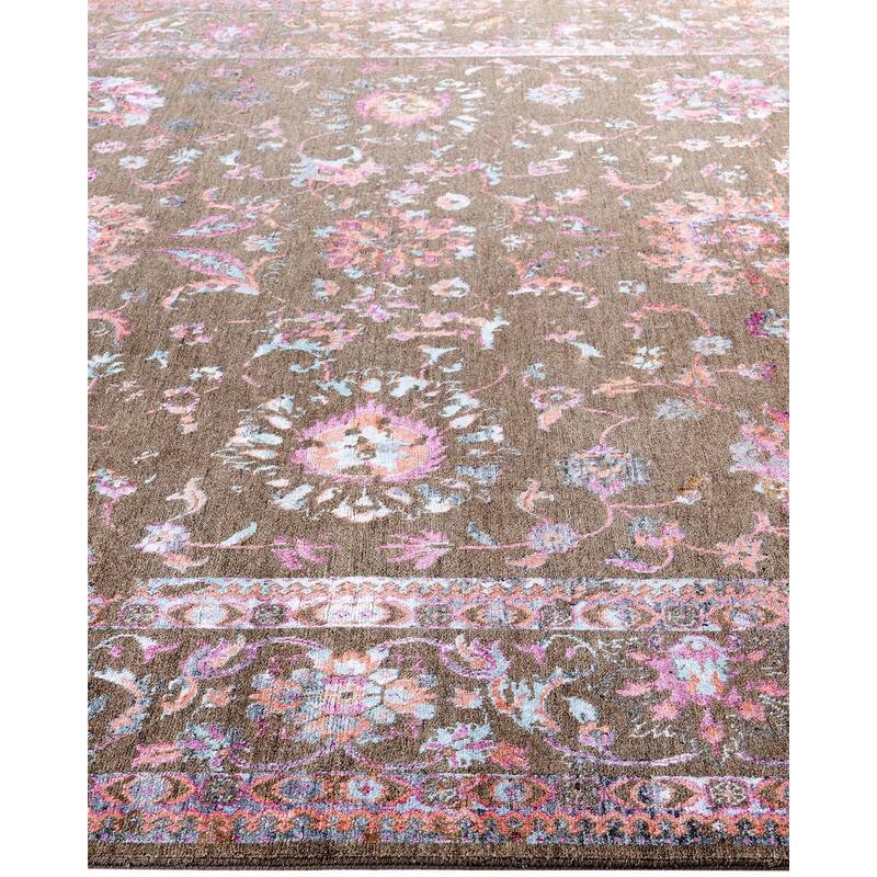 Ikat One-of-a-Kind Handmade Area Rug, Brown - 8' 2" x 9' 10"