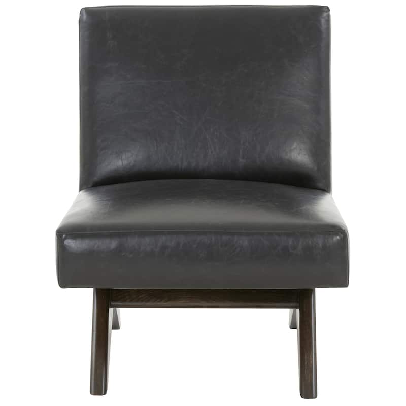 SAFAVIEH Couture Todora Vegan Leather Accent Chair - 24 In. W x 32 In. D x 30 In. H - 24Wx32Dx30H