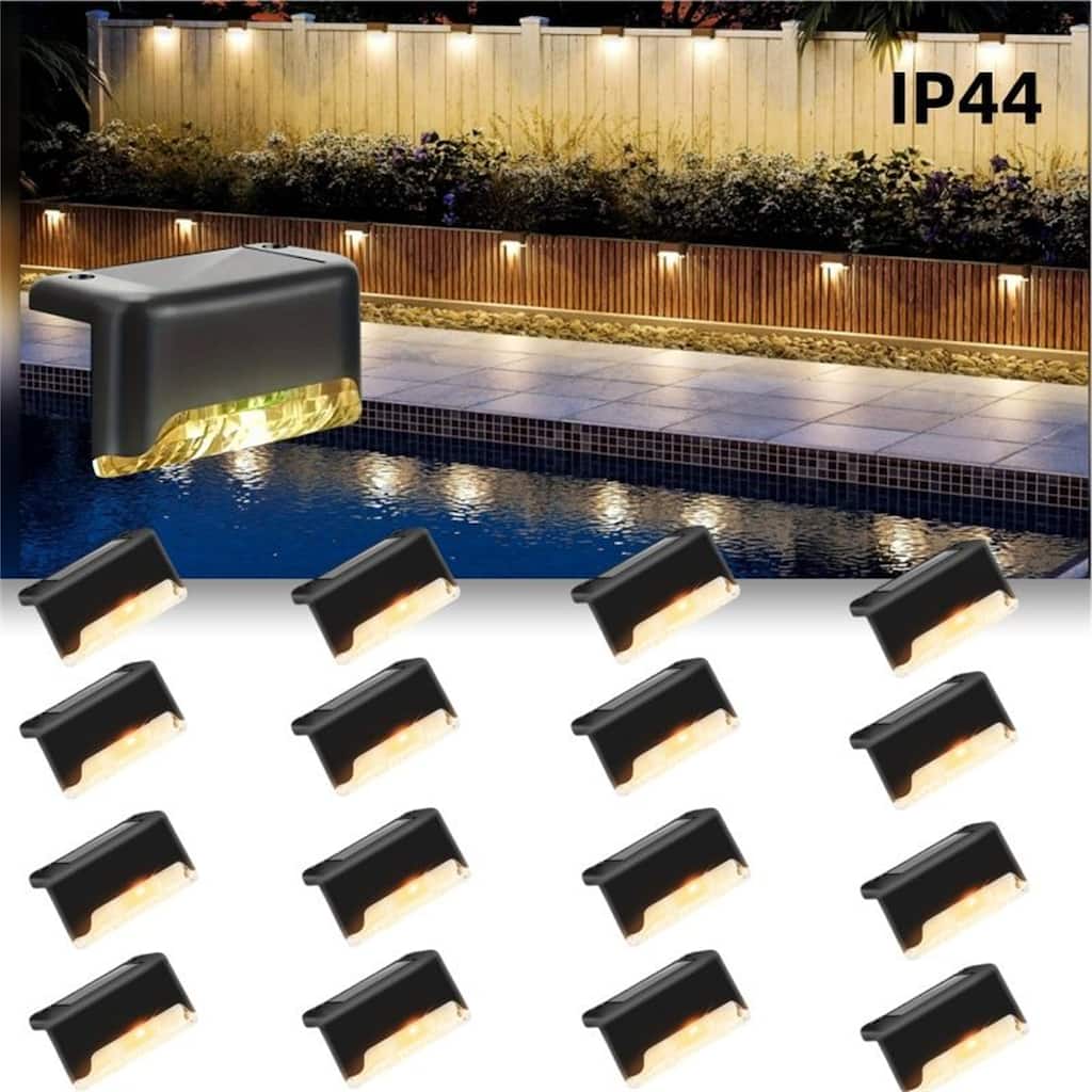 Warm lights-16PCS Led Solar Deck Light