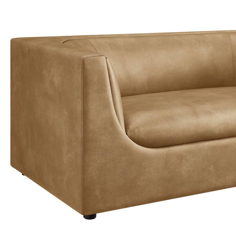 Hilda 67" Curved Back Vegan Leather Loveseat