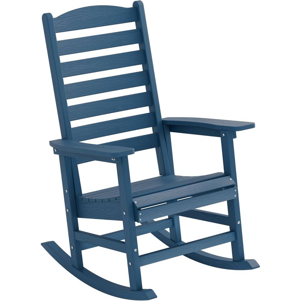 WINSOON All Weather HIPS Outdoor Rocking Chair with Curved Backrest