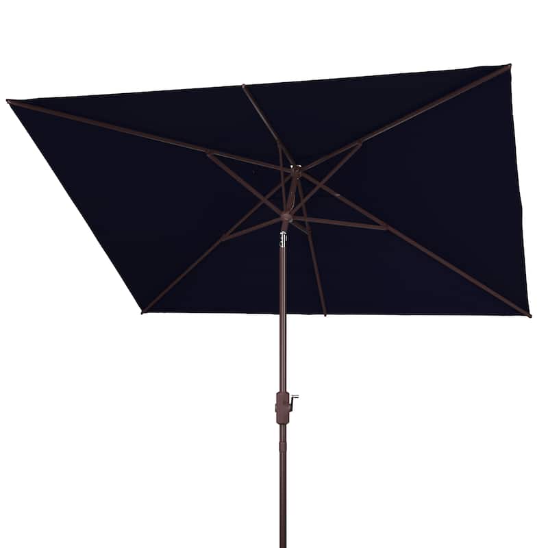 SAFAVIEH Outdoor Living Kamen 6.5 x 10-foot Rectangular Market Umbrella - Navy