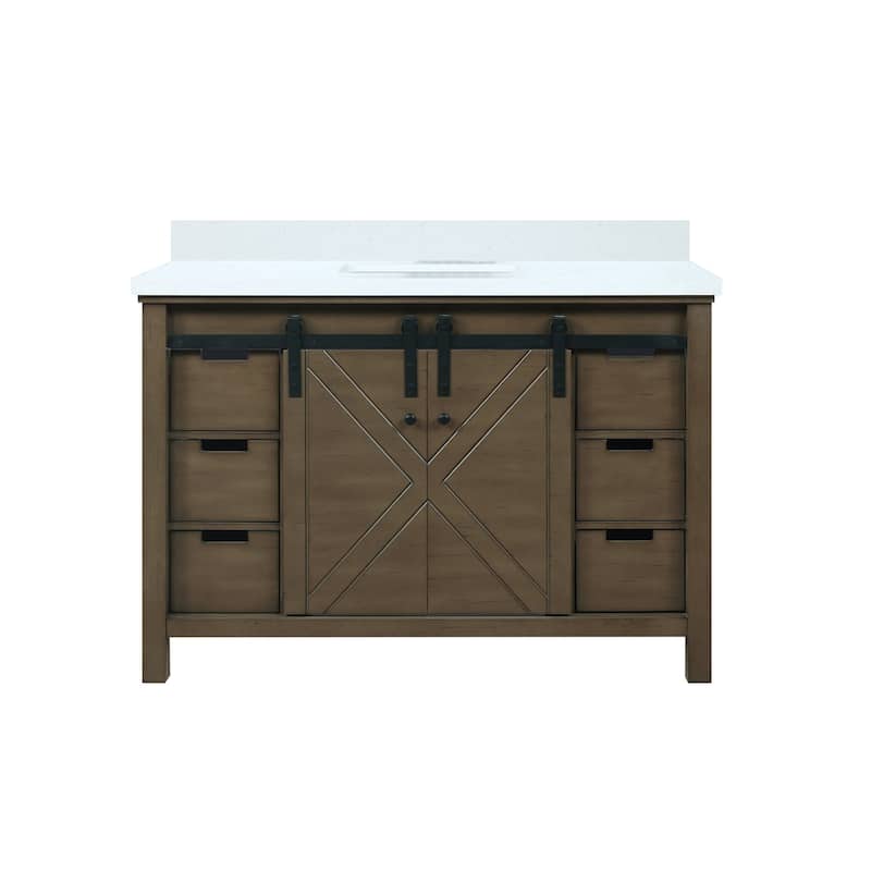 Marsyas 48 in W x 22 in D Dark Grey Bath Vanity and Carrara Marble Countertop
