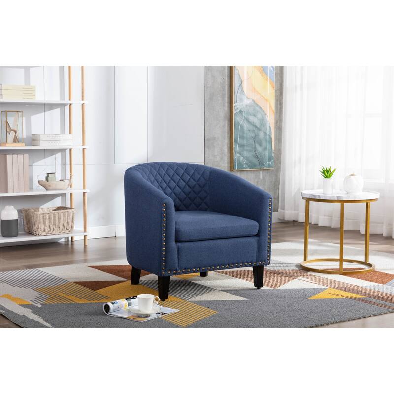 Club Chairs with nailheads and solid wood legs