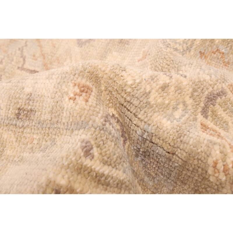 ECARPETGALLERY Hand-knotted Kavya Oushak Light Khaki Wool Rug - 8'10 x 11'9