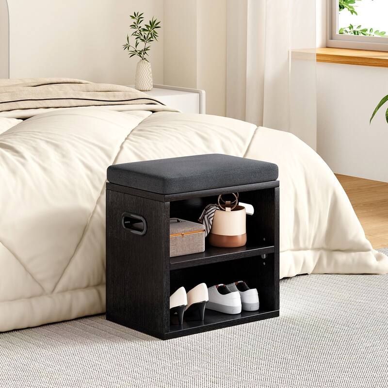 Small Shoe Bench for Entrywaywith Cushion Shoe Bench with Storage and Seating